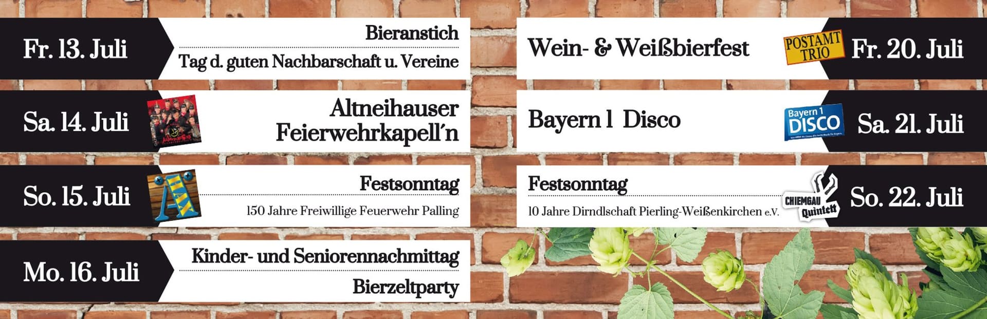 Das Festprogramm der Festwoche vom 13. bis 22. Juli 2018